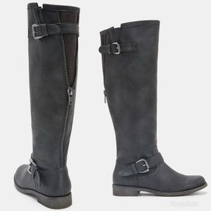 ✨JustFab Zip Black Riding Boots✨